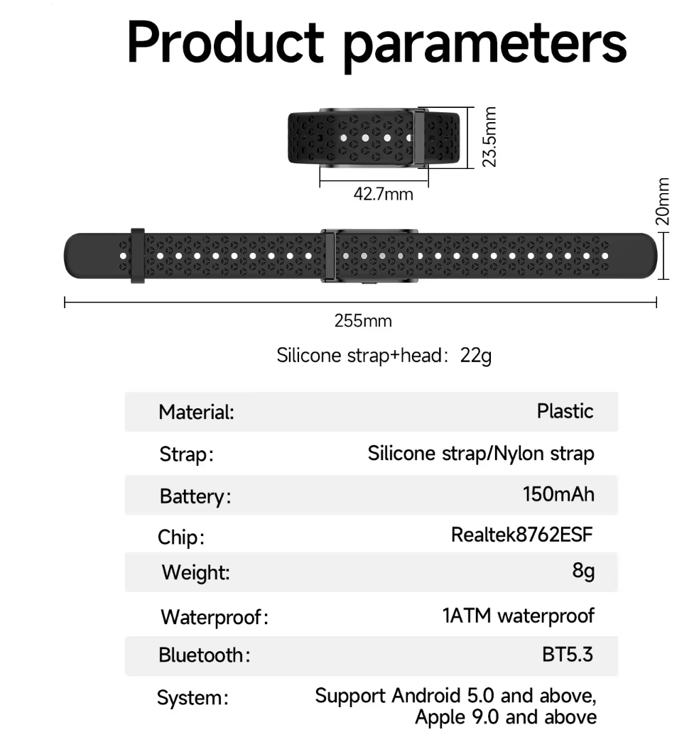 EH59 Smart Health Wristband — Waterproof Screenless Sports Smart Bracelet